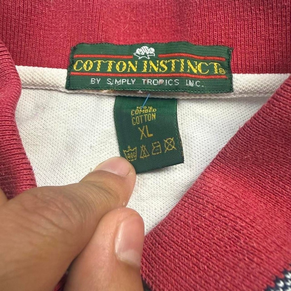 Vintage Cotton Instinct Bermuda Polo Shirt XL Nautical Crest - Picture 2 of 6